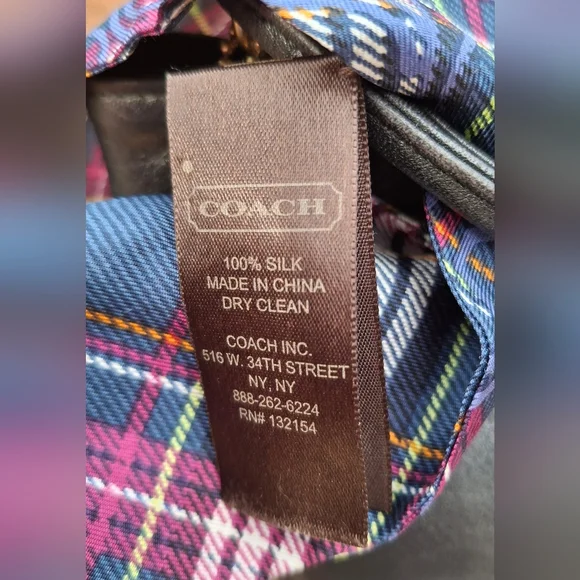 Vintage Y2K Coach Skinny Silk Tartan Plaid Twilly Scarf With Original Dust Bag - Picture 9 of 11
